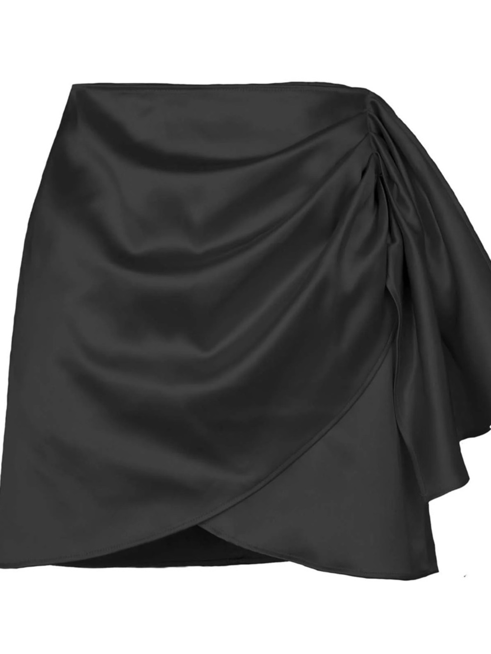 Black Draped Mini Skirt